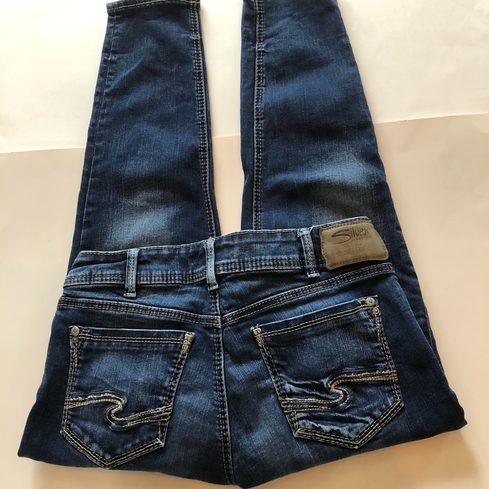 Silver Suki Skinny Crop, Size 30, EUC